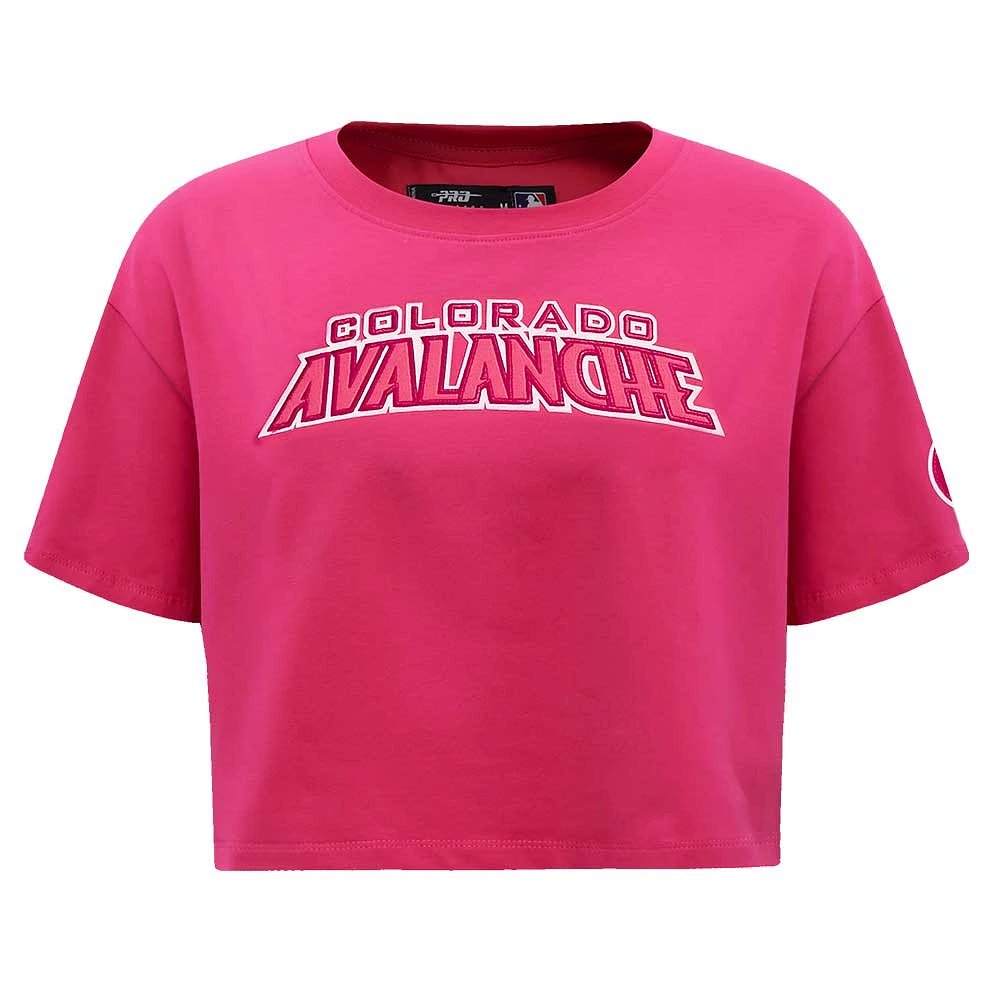 Women's Pro Standard Colorado Avalanche Triple Pink Cropped Boxy T-Shirt