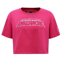 Women's Pro Standard Colorado Avalanche Triple Pink Cropped Boxy T-Shirt
