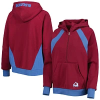 Sweat à capuche demi-zip Starter Colorado Avalanche Wishbone pour femme, bourgogne