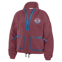 Women's WEAR by Erin Andrews  Burgundy Colorado Avalanche Polar Fleece Half-Zip Jacket