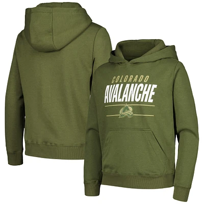 Sweat à capuche en polaire pour jeunes Levelwear olive Colorado Avalanche Podium