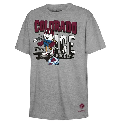 T-shirt gris Mitchell & Ness pour jeunes Colorado Avalanche Popsicle