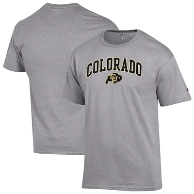 T-shirt Champion pour homme gris chiné avec logo Arch Over des Colorado Buffaloes
