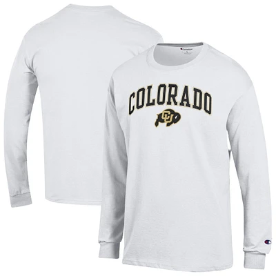T-shirt à manches longues avec logo Arch Over des Colorado Buffaloes pour homme, blanc, champion