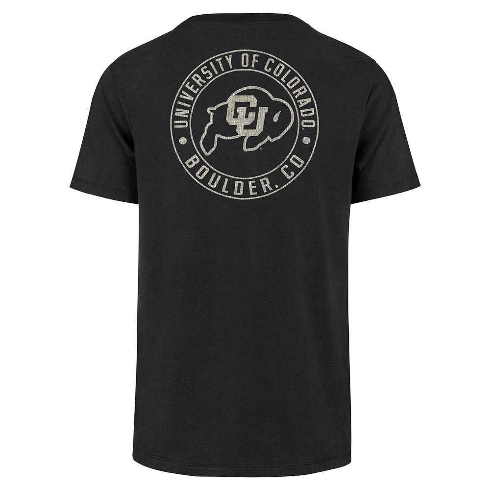 Men's '47  Black Colorado Buffaloes Left Chest Back Slide Two Hit Franklin T-Shirt