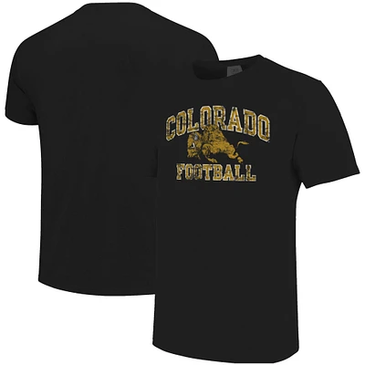 T-shirt noir pour hommes des couleurs confortables de l'arche football Buffaloes du Colorado sur la mascotte
