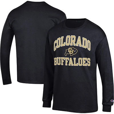 T-shirt à manches longues Champion Colorado Buffaloes High Motor pour homme, noir
