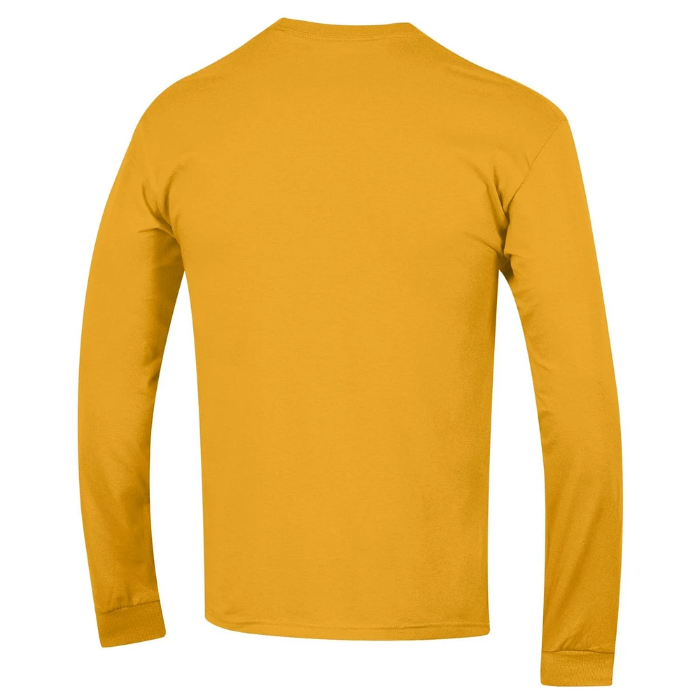 T-shirt à manches longues pour homme Champion Gold Colorado Buffaloes Miss Peggy 100e anniversaire