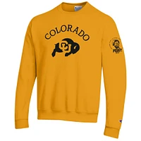 Sweat-shirt à capuche Champion Gold Colorado Buffaloes Miss Peggy 100th Birthday Bash pour hommes