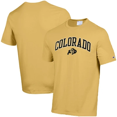 T-shirt Champion Gold Colorado Buffaloes Skinny Arch Vintage Wash pour hommes