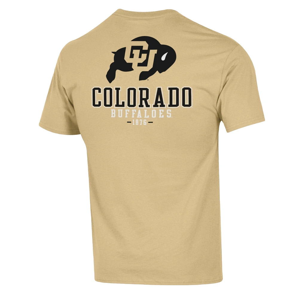 Men's Champion  Gold Colorado Buffaloes Team Stack 2-Hit T-Shirt