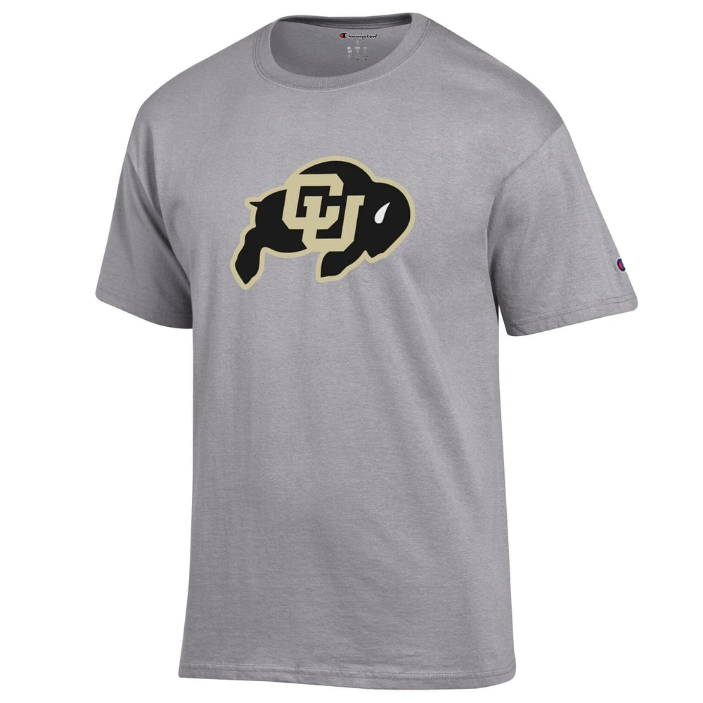 Men's Champion Heather Gray Colorado Buffaloes Primary Logo T-Shirt