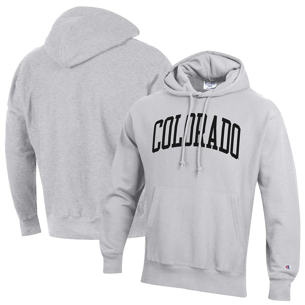 Chandail à capuchon armure inversée Champion Colorado Buffaloes Team Arch pour hommes, gris chiné