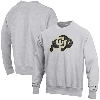 Pull molletonné à tissage inversé avec logo Colorado Buffaloes Vault pour homme, gris chiné, champion