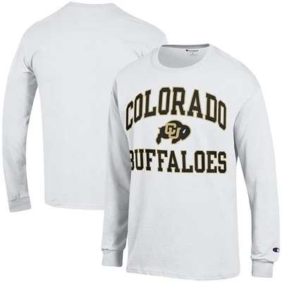 T-shirt à manches longues Champion White Colorado Buffaloes High Motor pour hommes