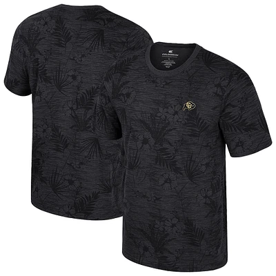 T-shirt à imprimé floral noir pour homme Colosseum Colorado Buffaloes