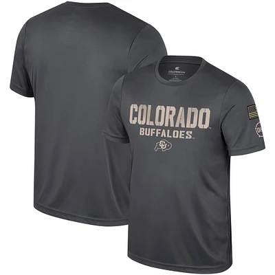 Men's Colosseum Charcoal Colorado Buffaloes OHT Military Appreciation  T-Shirt