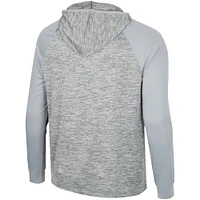 Men's Colosseum Gray Colorado Buffaloes Cybernetic Raglan Quarter-Zip Hooded Top