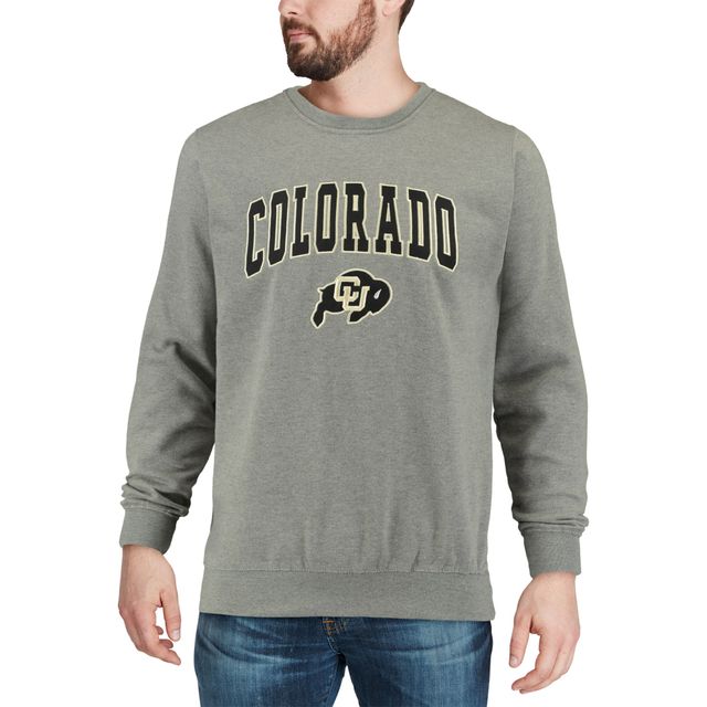 Colosseum Heather Grey Colorado Buffaloes Arch & Logo Crew Neck Sweat-shirt pour homme