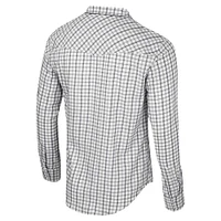 Men's Colosseum x Wrangler White Colorado Buffaloes Plaid Window Pane Long Sleeve Full-Snap Shirt