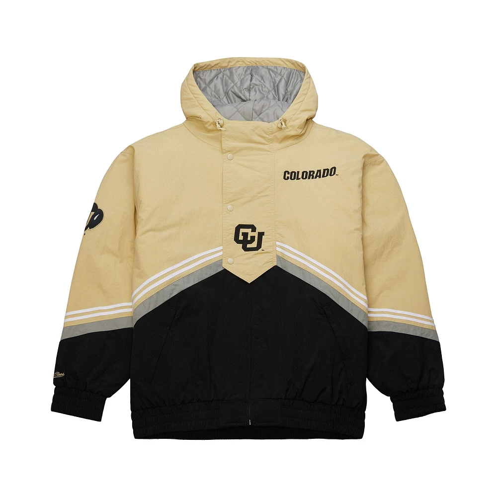 Veste coupe-vent rétro entièrement zippée Mitchell & Ness pour homme Colorado Buffaloes Throw It Back Gold/Black