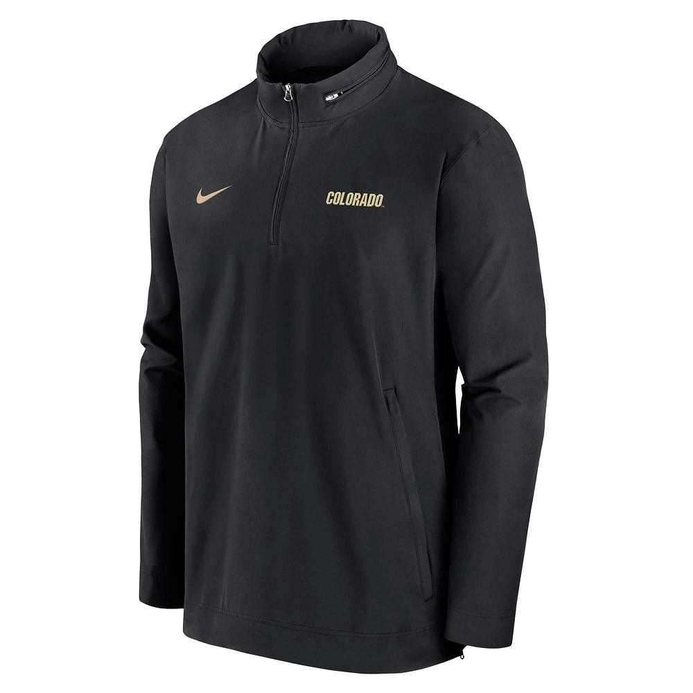 Men's Nike Black Colorado Buffaloes 2024 Sideline Coach Quarter-Zip Hoodie Jacket