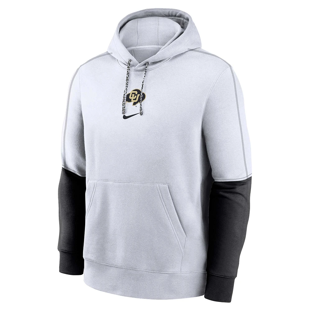 Men's Nike White Colorado Buffaloes 2024 Sideline Club Fleece Pullover Hoodie