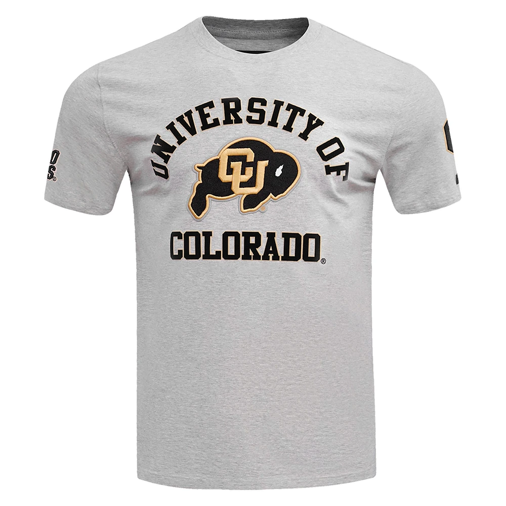 Men's Pro Standard Gray Colorado Buffaloes Classic Stacked Logo T-Shirt