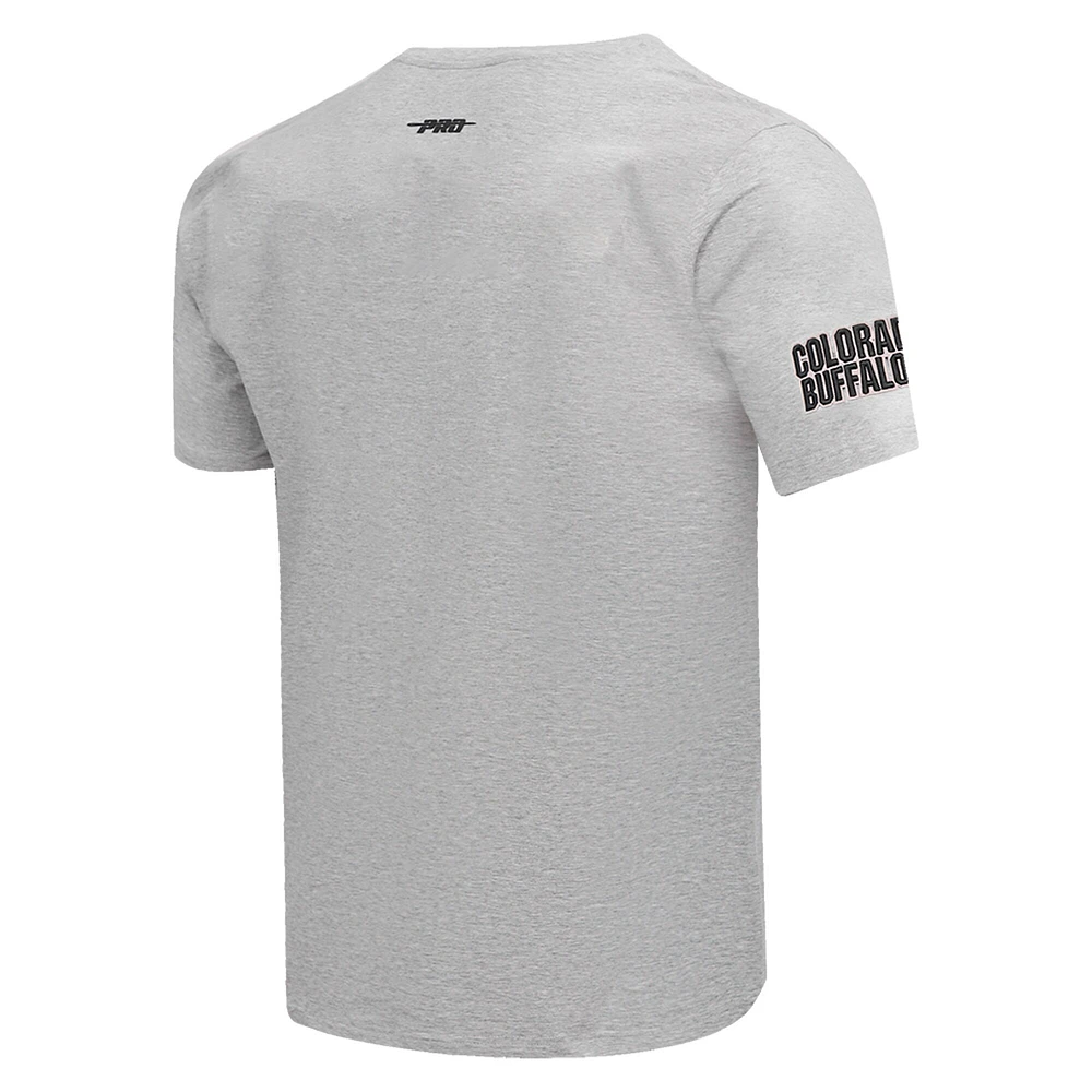 Men's Pro Standard Gray Colorado Buffaloes Classic Stacked Logo T-Shirt