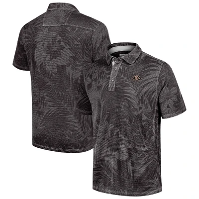 Polo Tommy Bahama noir Colorado Buffaloes Sport Santiago Paradise pour homme