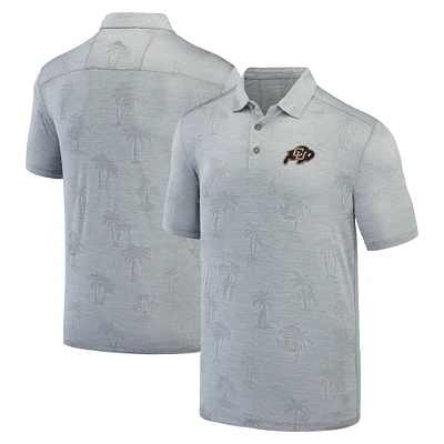 Polo Tommy Bahama gris Colorado Buffaloes Sport Palm Coast Palmera IslandZone pour hommes