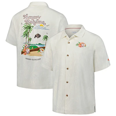 Chemise boutonnée Tommy Bahama blanche pour homme, Colorado Buffaloes Grand Slam Bay Camp