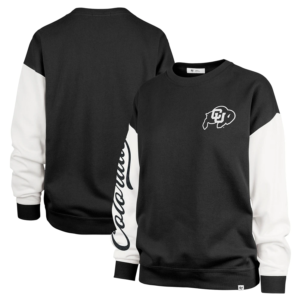 Sweat-shirt à enfiler Andie Double Header Rise '47 Black Colorado Buffaloes pour femme