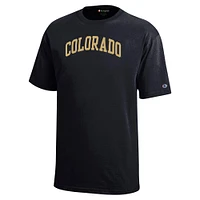 T-shirt noir de l'équipe Arch des Buffaloes du Colorado, champion la jeunesse