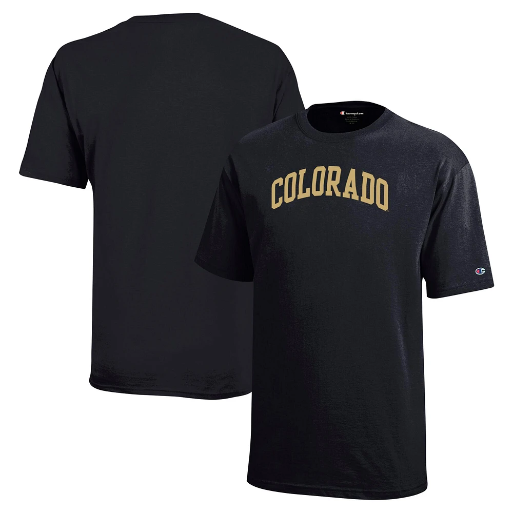 T-shirt noir de l'équipe Arch des Buffaloes du Colorado, champion la jeunesse