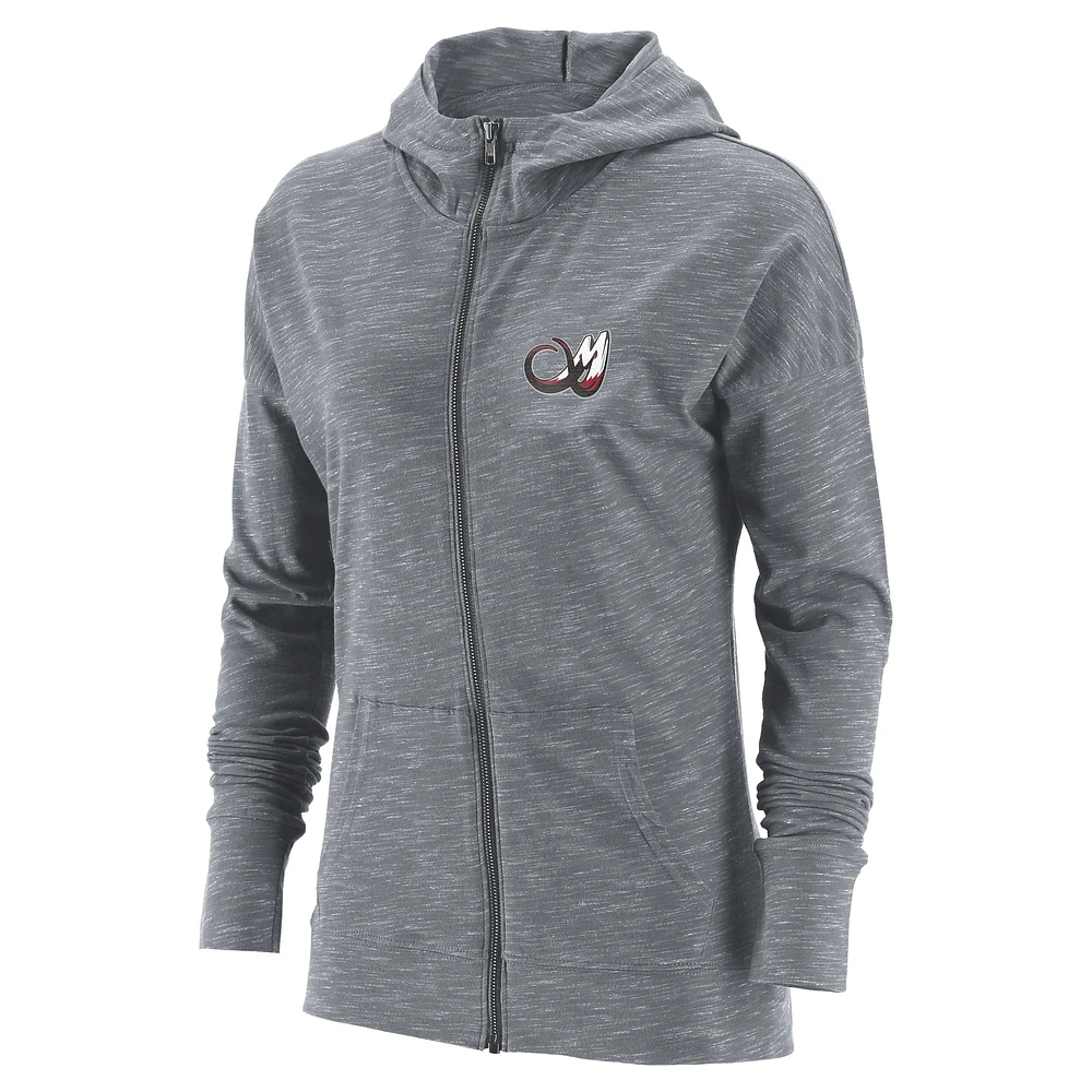 Women's Heather Gray Colorado Mammoth Primary Logo Full-Zip Hoodie