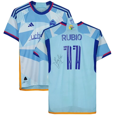 Maillot bleu n° 11 dédicacé par Diego Rubio des Colorado Rapids lors de la saison 2023 de la MLS