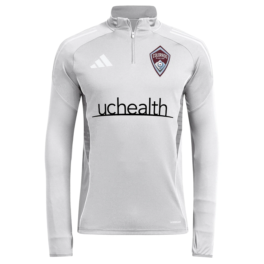 Men's adidas  Silver Colorado Rapids 2025 Quarter-Zip Long Sleeve Training Top