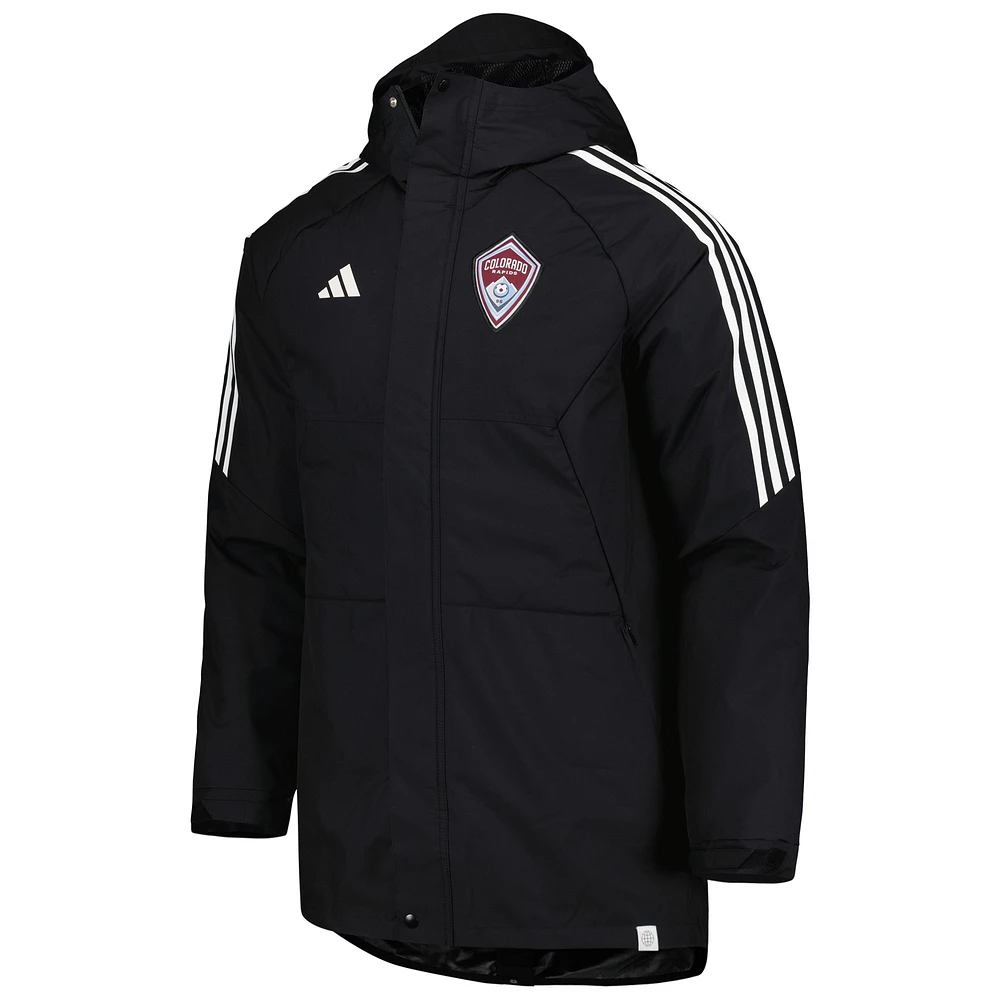 Men's adidas Black Colorado Rapids Stadium Parka Raglan Full-Zip Hoodie Jacket
