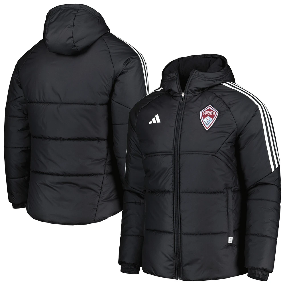Veste à capuche et zip intégral raglan adidas Colorado Rapids Winter pour homme, noire