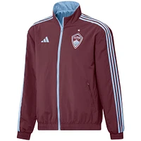 Men's adidas Burgundy/Light Blue Colorado Rapids 2023 On-Field Anthem Full-Zip Reversible Team Jacket