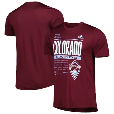 T-shirt adidas Performance Colorado Rapids Club DNA pour homme, bourgogne