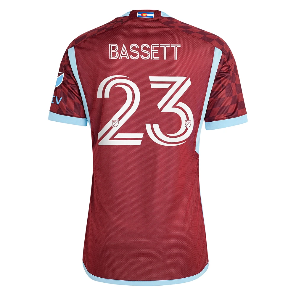 Men's adidas Cole Bassett Burgundy Colorado Rapids 2024 One Flag Kit Authentic Player Jersey