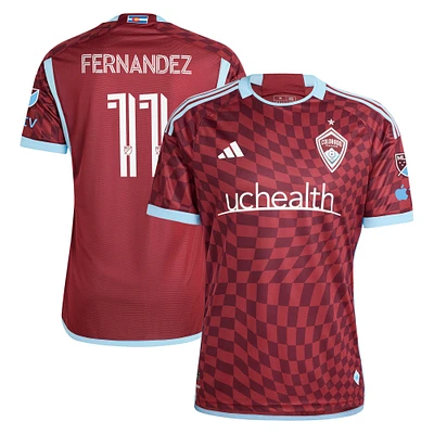 Maillot de joueur authentique adidas Omir Fernandez pour hommes Colorado Rapids 2024 One Flag Kit