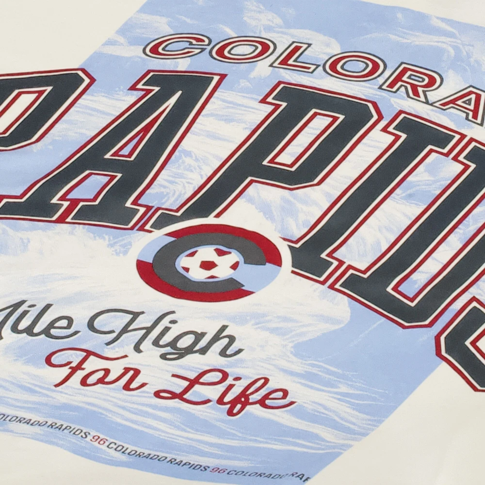 T-shirt décontracté épais crème Colorado Rapids années 90 pour hommes