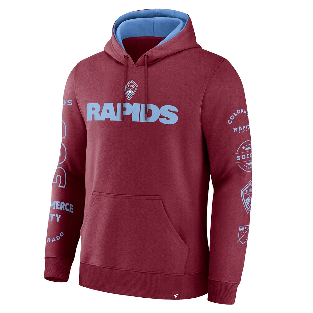 Men's Fanatics  Burgundy Colorado Rapids Penalty Kick Legacy Pullover Hoodie