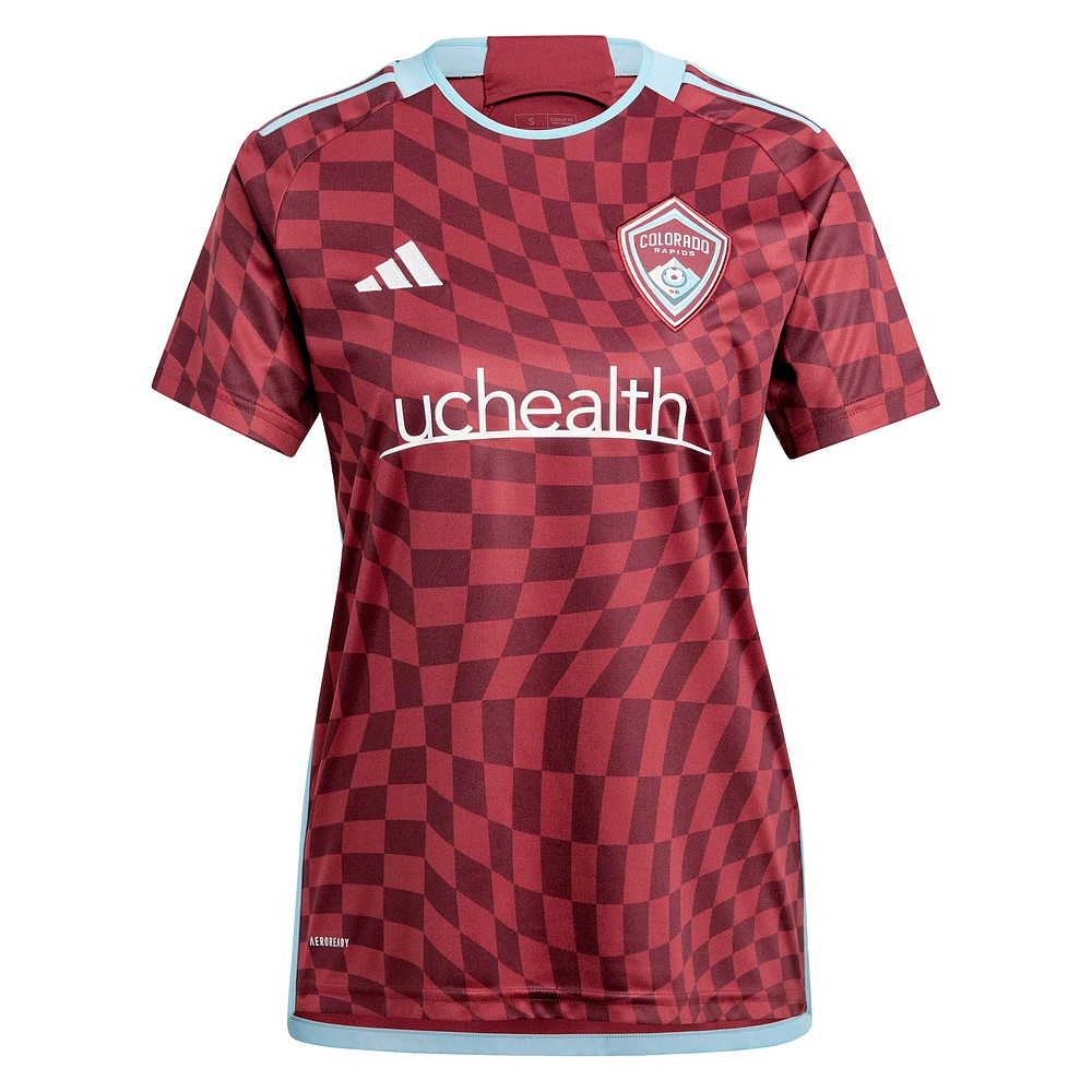 Women's adidas  Burgundy Colorado Rapids 2024 One Flag Kit Replica Jersey