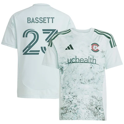 Youth adidas Cole Bassett Green Colorado Rapids 2025 Headwaters Replica Player Jersey