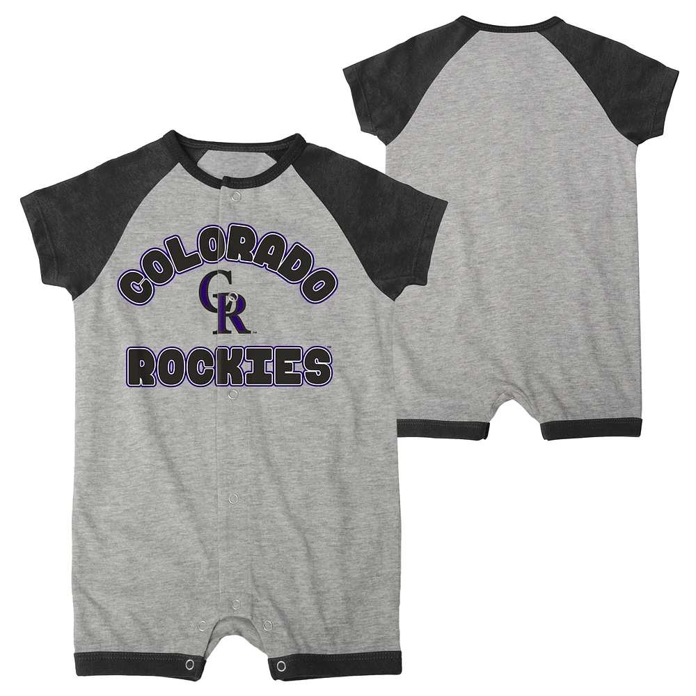 Barboteuse à boutons-pression raglan base supplémentaire Colorado Rockies gris chiné pour bébé