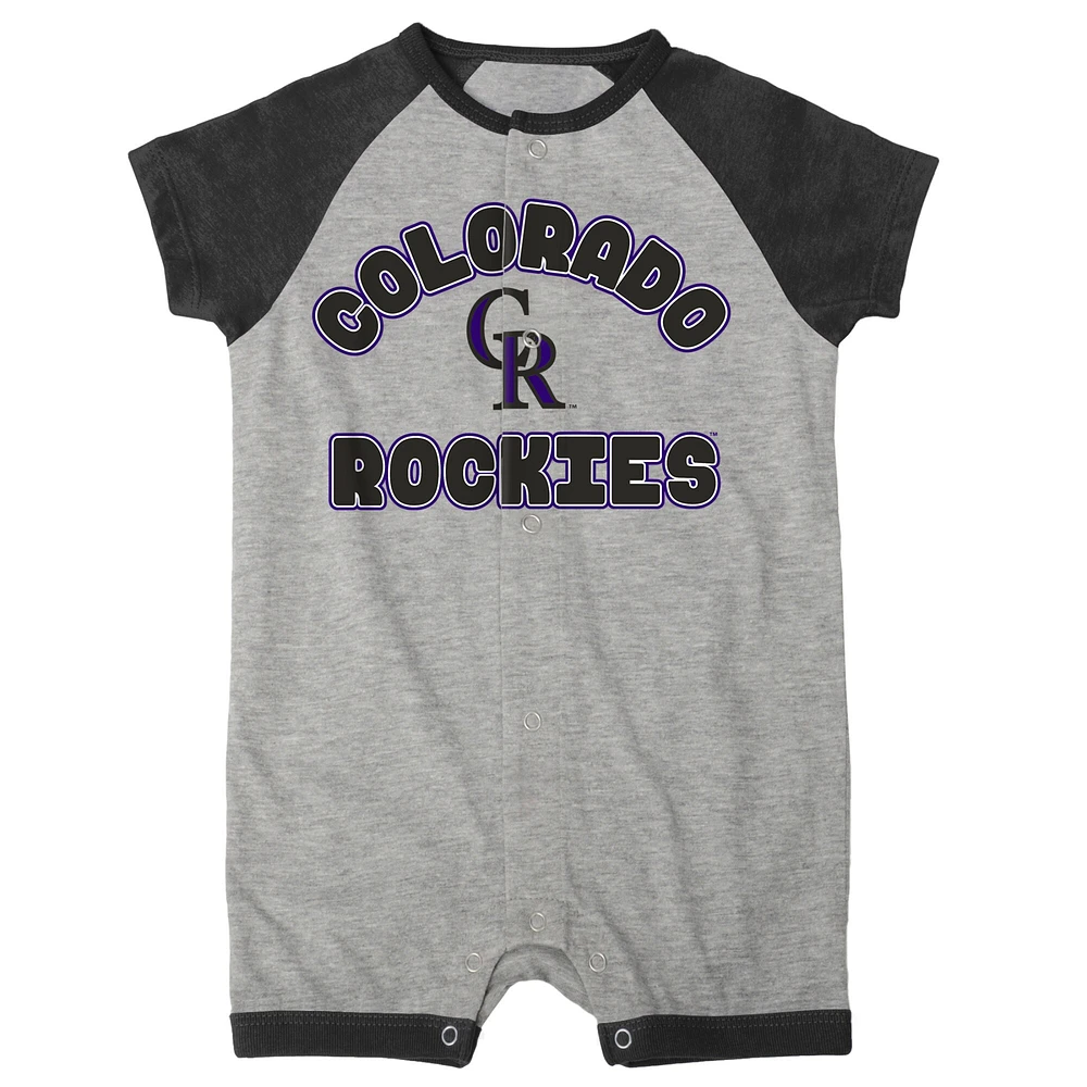 Barboteuse à boutons-pression raglan base supplémentaire Colorado Rockies gris chiné pour bébé